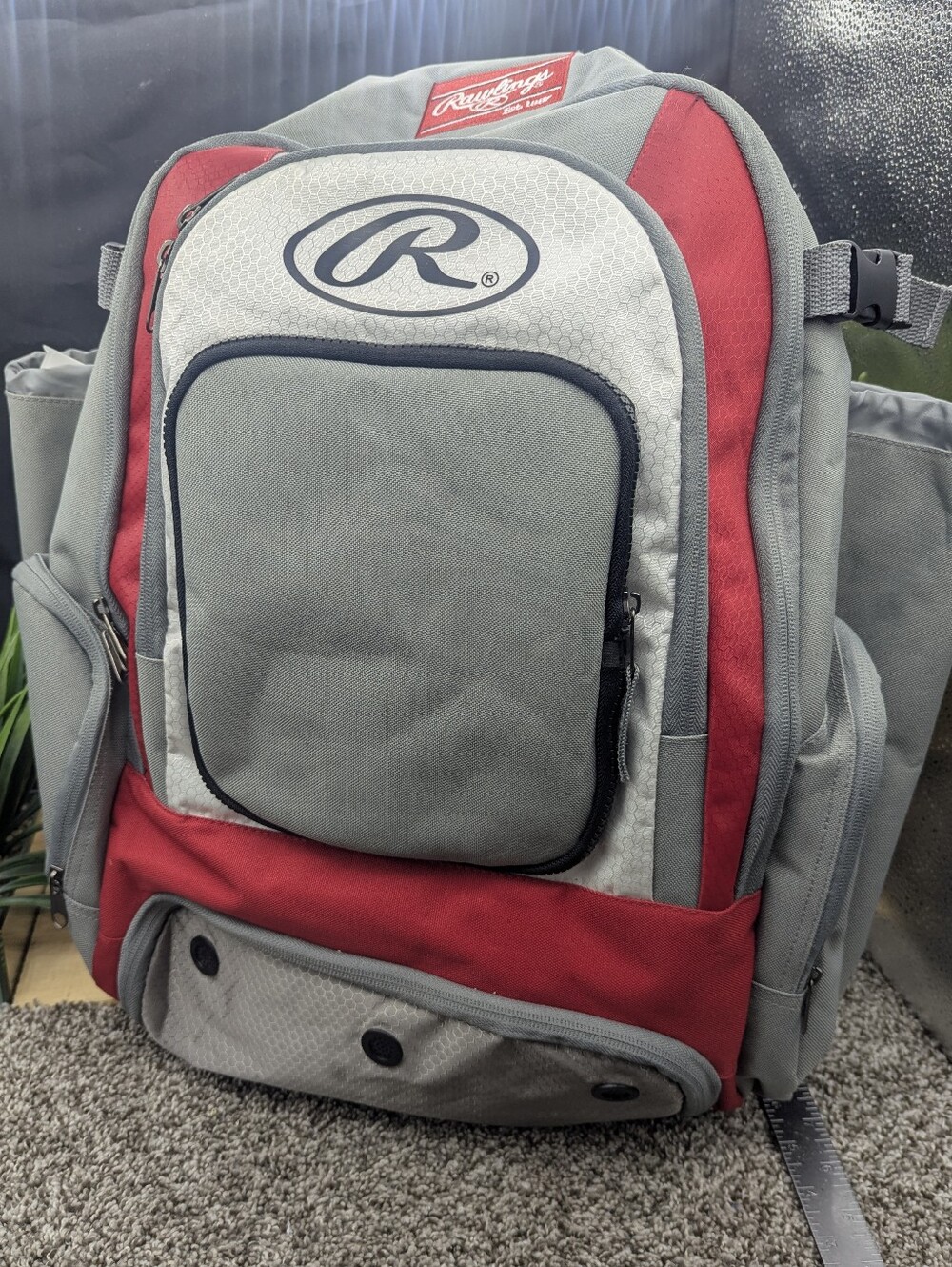 Rawlings Comrade Bat Backpack Gray Red